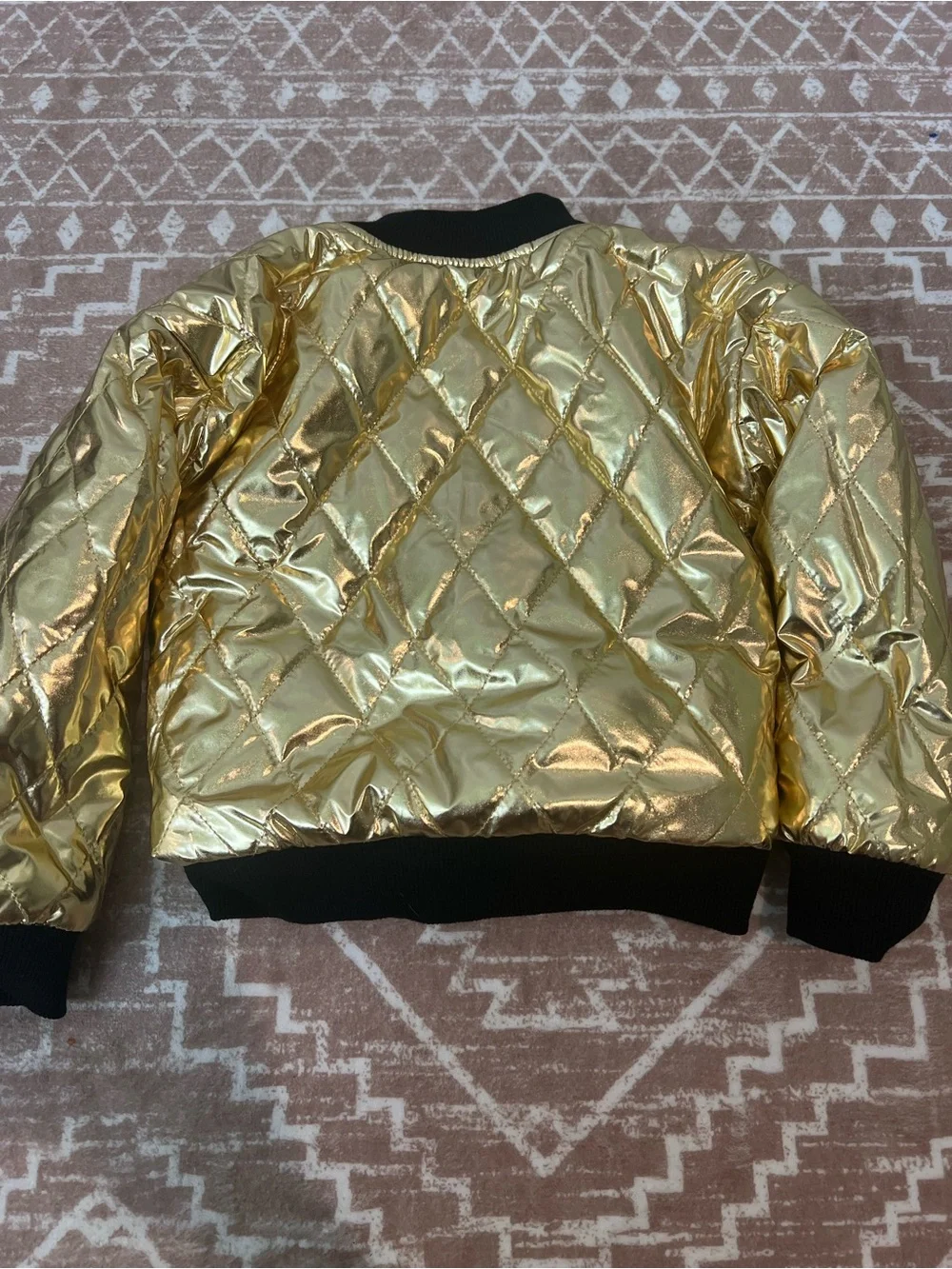 Epic Threads Faux Fur Leopard & Gold Reversible Bomber Jacket - Brown & Black